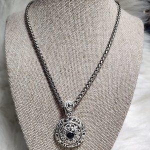 Premiere Designs Braided Silver necklace with Pendant